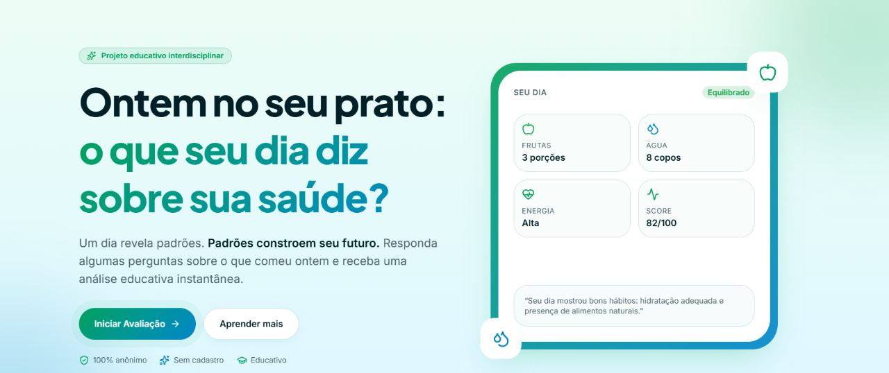 Site institucional para empresa de saúde e nutrição